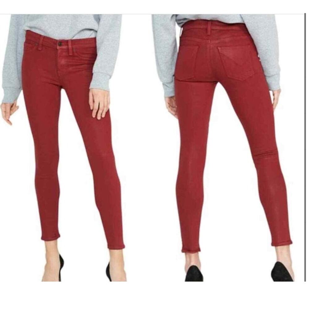 Hudson Nico Super Skinny Red Jeans Womens 27 Mid Rise Stretch Denim